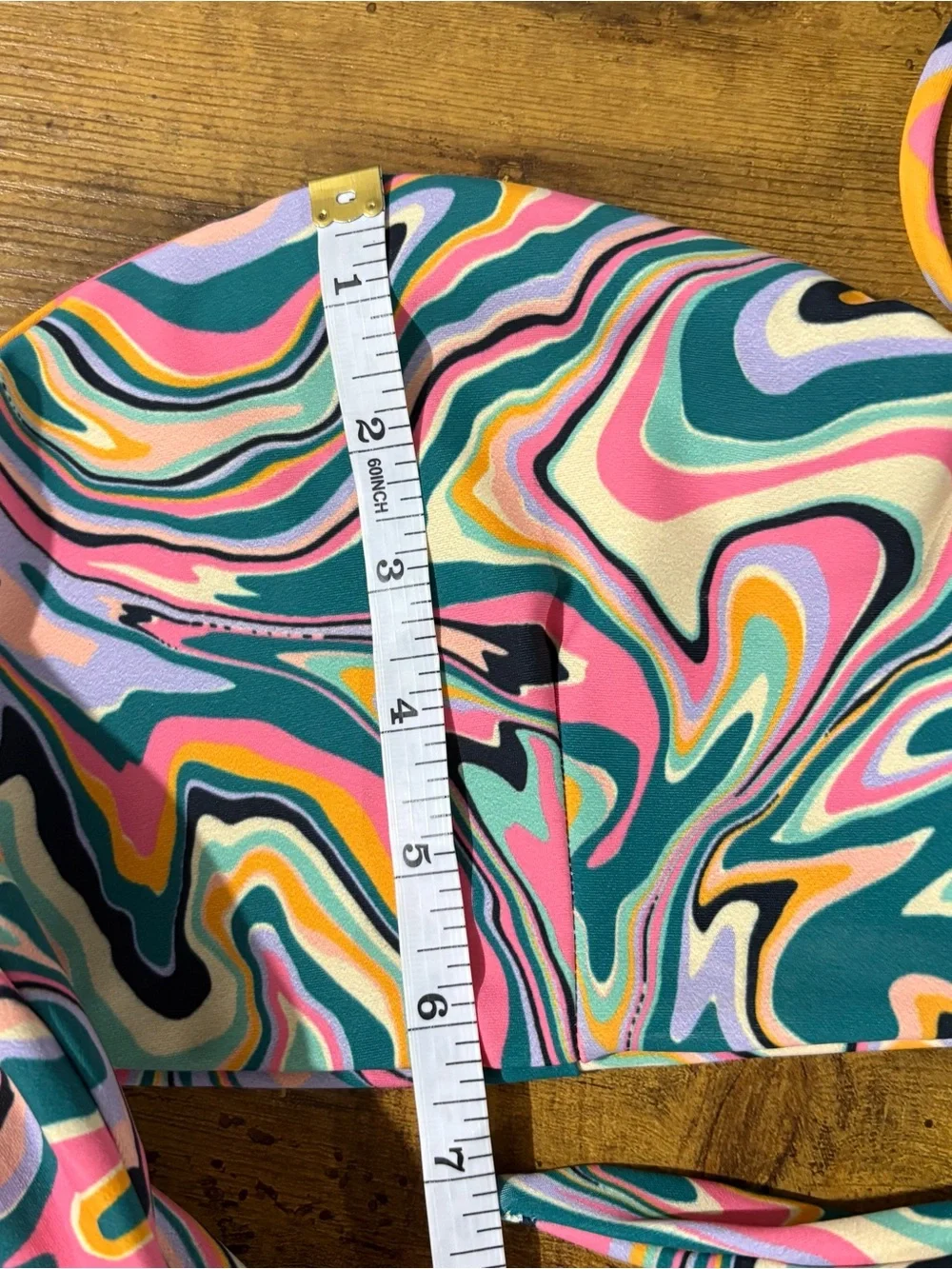 SKATIE Luli Sedona Swirl Halter V-Neck Bikini Top Size Large
